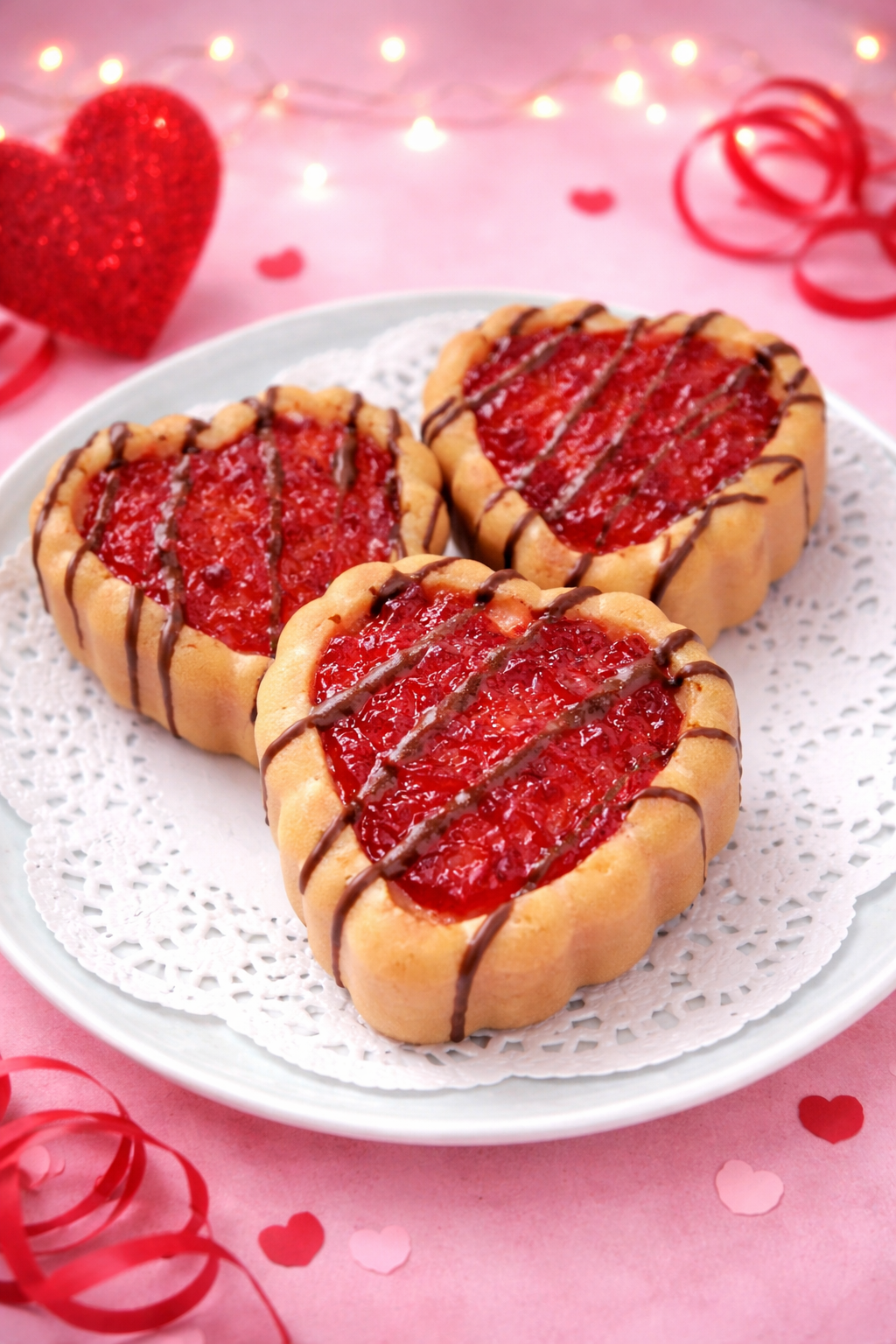 **Pastelitos Veganos Corazón de Fresa**